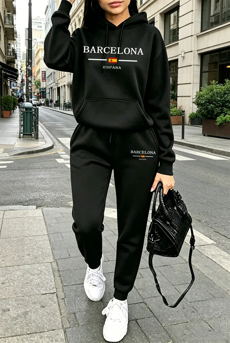 Winter Clothing Hoodie - Setelan Olahraga Wanita Modis, Hoodie Kasual