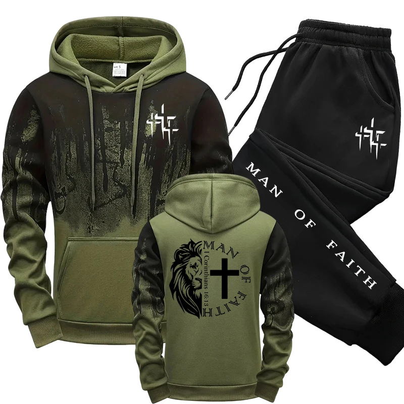 Winter Clothing Hoodie - Setelan Pria Motif Man of Faith,