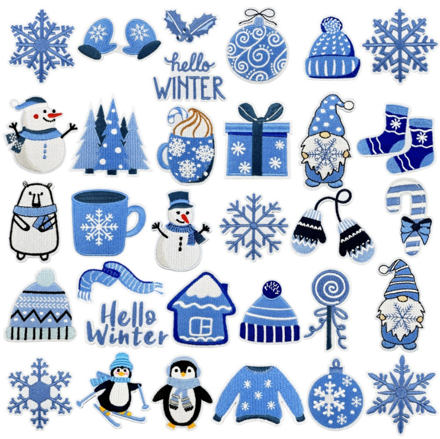 Winter Clothing Pictures - 10 buah seri Hello Winter patch