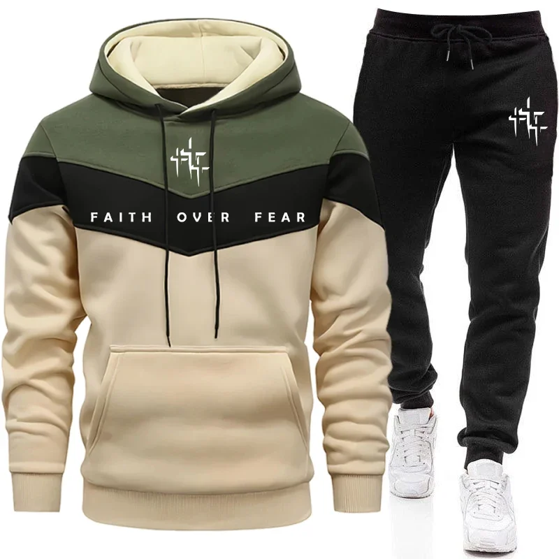 Faith Over Fear Setelan Olahra - Winter Clothing Hoodie ulasan dan harga