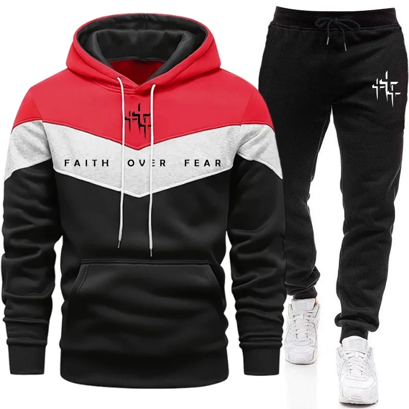 Faith Over Fear Setelan Olahra - Winter Clothing Hoodie ulasan dan harga