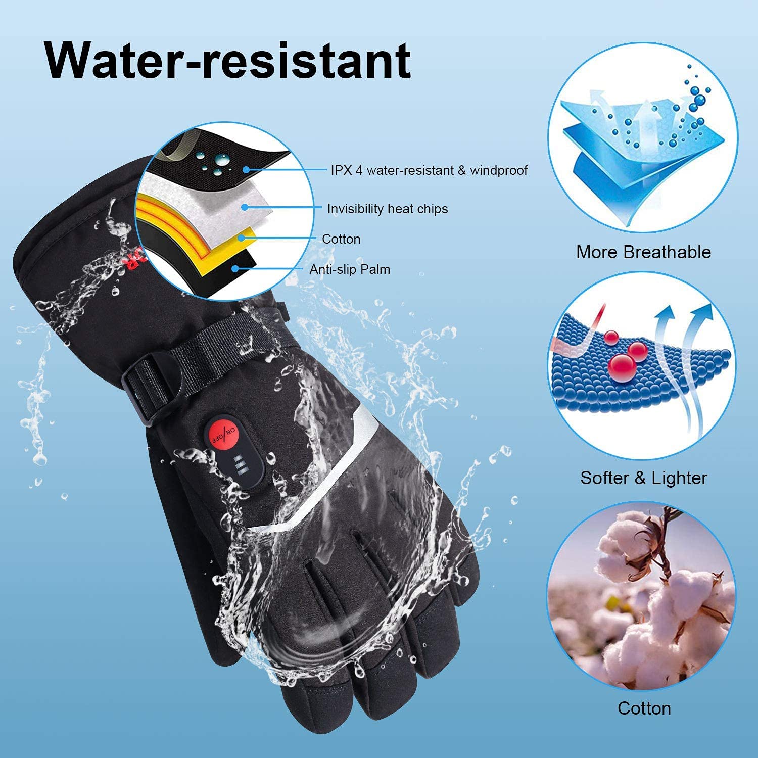 Salju rusa musim dingin sarung - Heated Gloves Electric ulasan dan harga