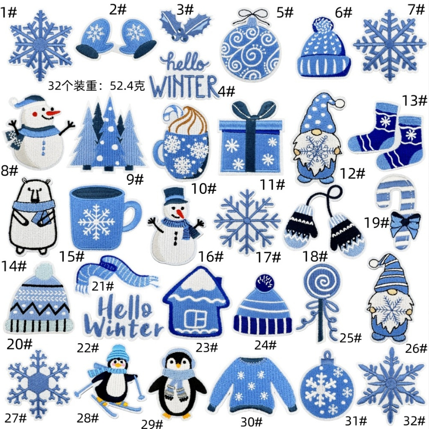 10 buah seri Hello Winter patc - Winter Clothing Pictures ulasan dan harga